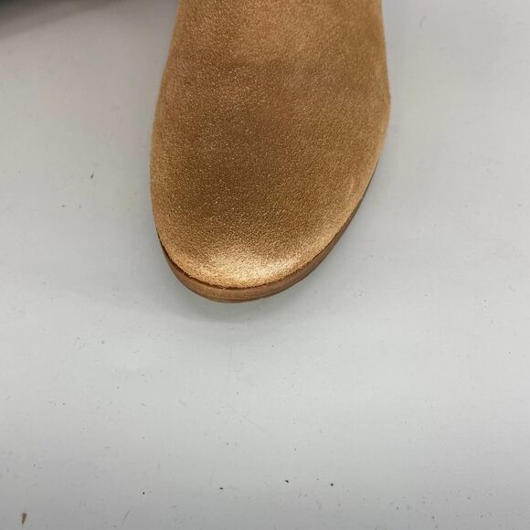 Jack Rogers Tan Suede Round Toe Chunky Low Heeled Ankle Bootie Womens 11 - Picture 5 of 9